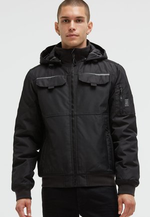 WATTIERTER BLOUSON IM WORKER-STIL MIT KAPUZE - Winterjacke - black
