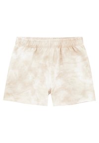 Světle béžové šortky s batikovaným vzorem. Vyrobené z jemné látky, s elastickým pasem a volným střihem pro pohodlí.