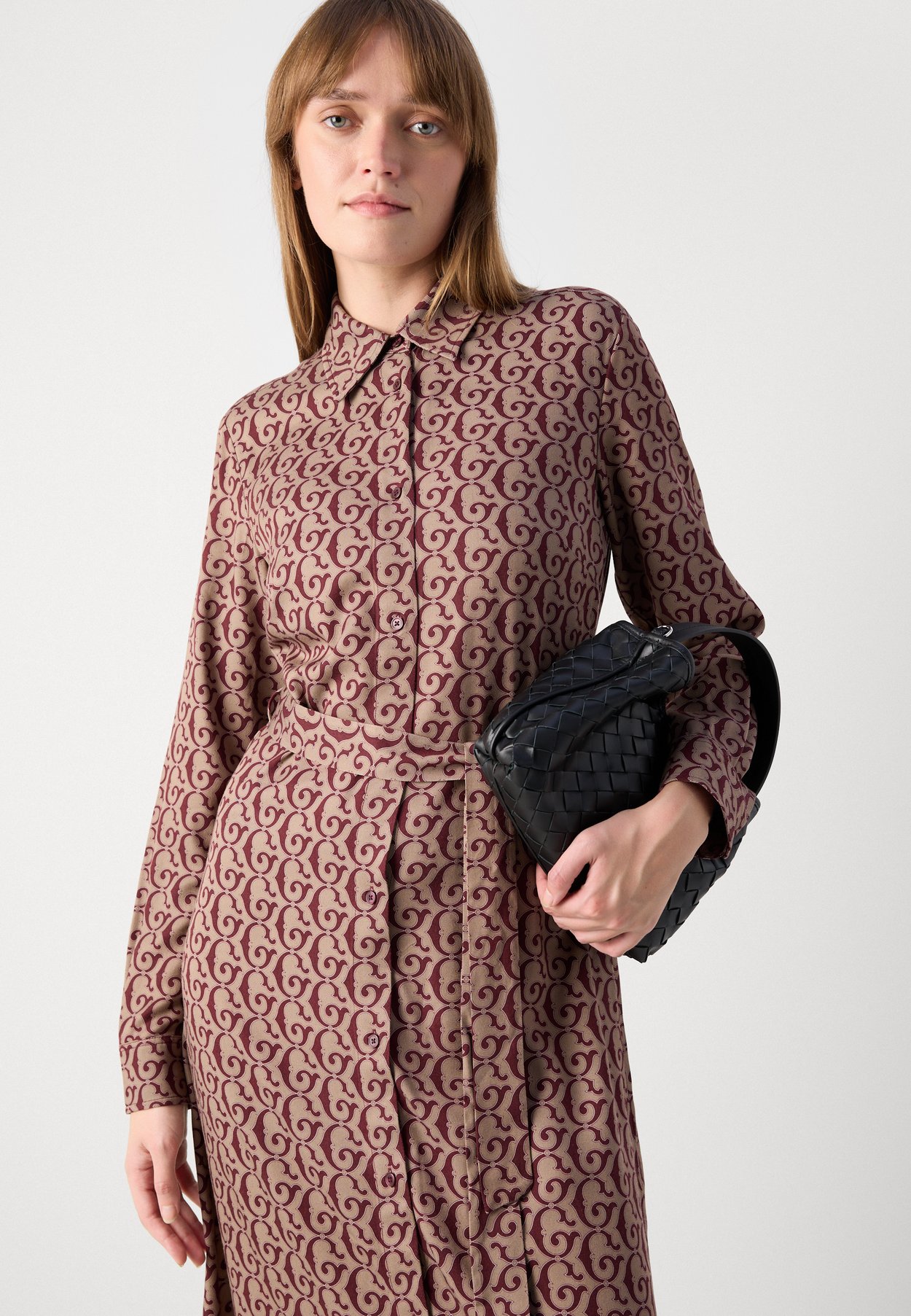 BELTED PRINT SHIRT DRESS
