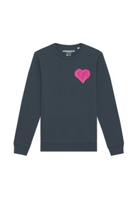 watapparel PINK HEART - Sweatshirt - india ink grey