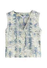Next REGULAR FIT - BRODERIE - Vest - white blue scenic print