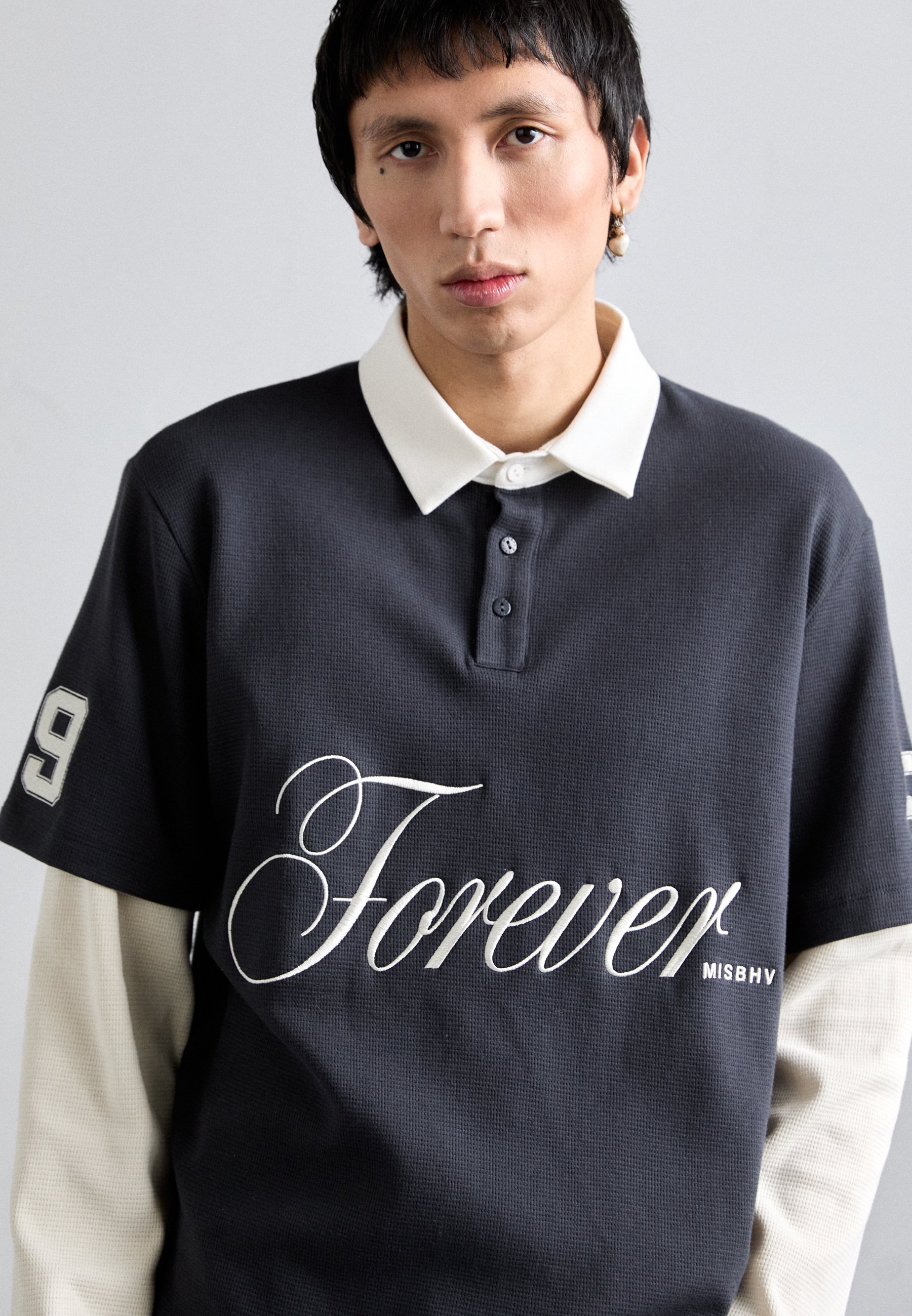 Tシャツ・カットソー MISBHV DOUBLE LAYERED FOREVER POLO (250M152 BLACK WHIT) 1359232-previewer.jpg