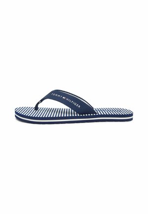 Tommy Hilfiger WEBBING STRAP ITHACA STRIPE FLIP-FLOPS - Bade-Zehentrenner - preppy navy