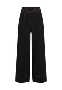 CONTRAST PANTS - Trousers - black