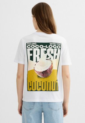 INSIDE, CAMISETA OVERSIZE FEELING - Camiseta estampada - blanco