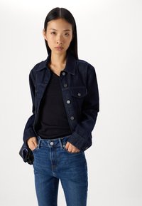 KARL LAGERFELD IKON RHINESTONE DENIM - Džínová bunda - blue denim