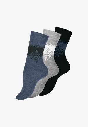 Cotton Prime 3 PACK - Calze - schwarz/grau/blau