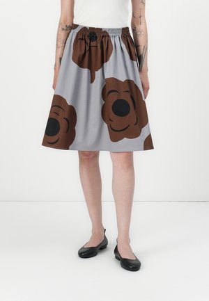 POIMINNOT TUMMA - A-line skjørt - grey/brown/black
