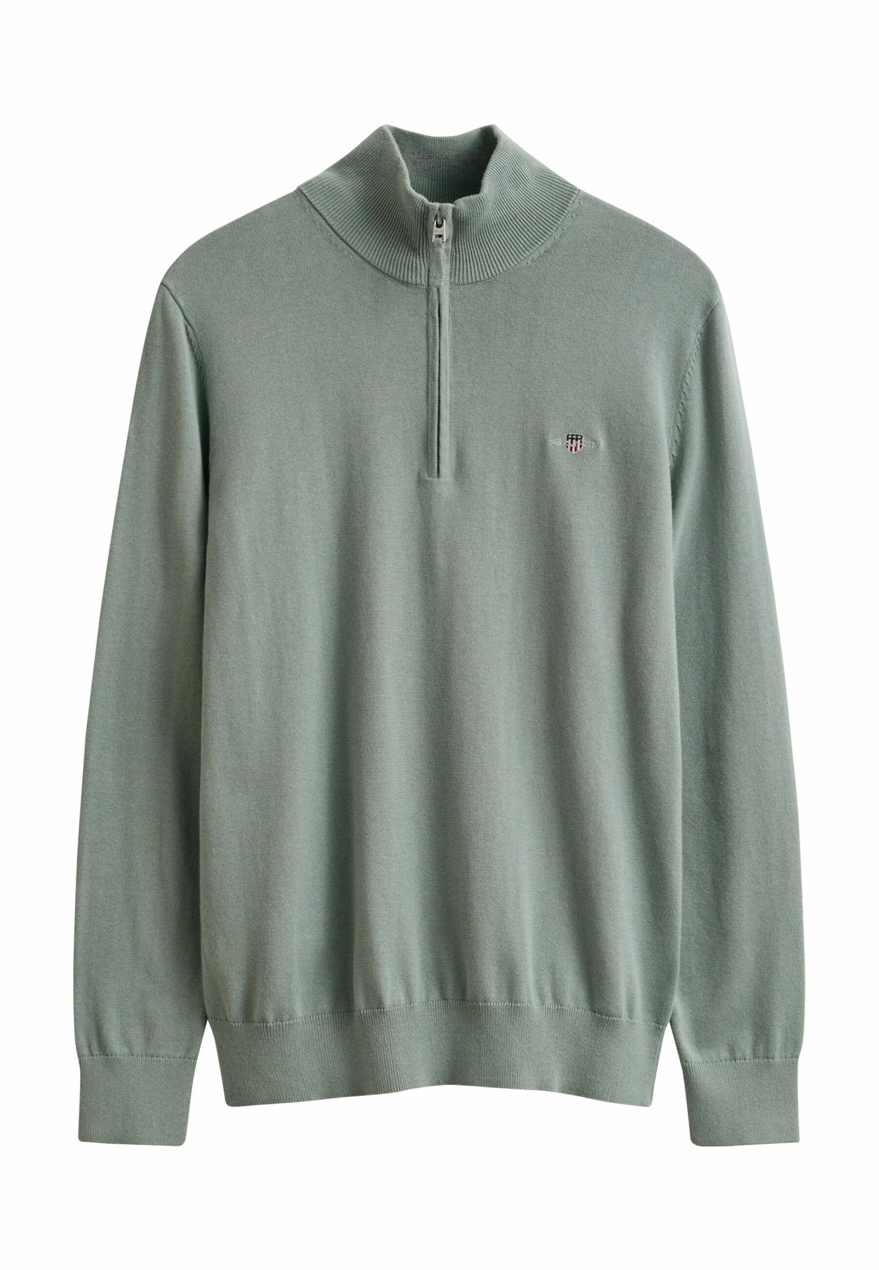 GANT CLASSIC COTTON HALF ZIP - Svetr - ceramic grey