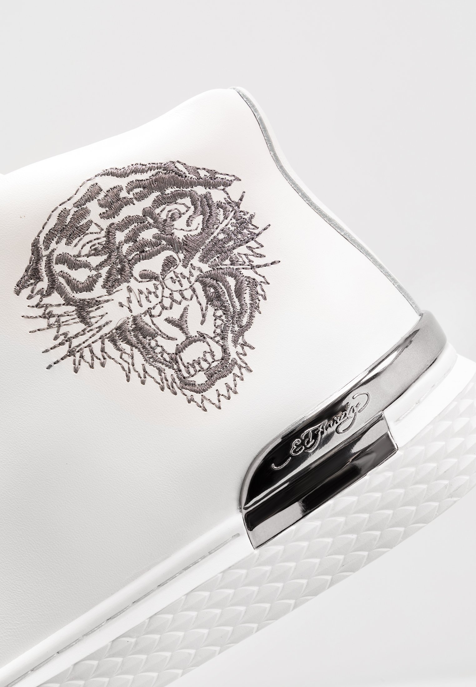Ed Hardy NEW BEAST TOP - Høye joggesko - white gunmetal Ed Hardy NEW BEAST TOP - Høye joggesko - white gunmetal