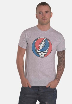 GRATEFUL DEAD STEAL YOUR FACE - Print T-shirt - mottled light grey/light blue/light red