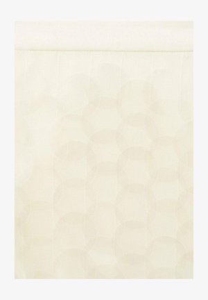 Beiges Gewebe mit einem dezenten, sich wiederholenden Muster aus Hexagonen und Pentagonen, das einen leichten Struktureffekt erzeugt.