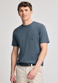 SHORT SLEEVE U NECK REGULAR FIT RIGBY BEST POCKET - T-shirt basic - denim blue
