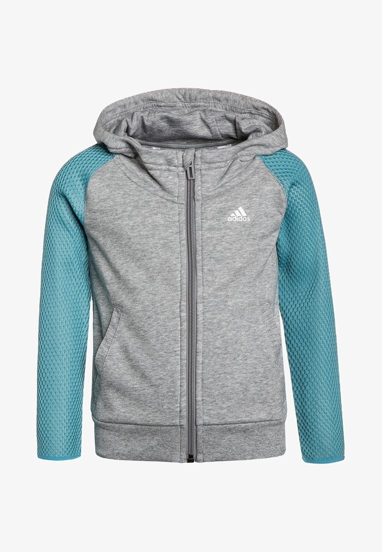 adidas Performance Sweat zippé - medium grey heather/vapour blue