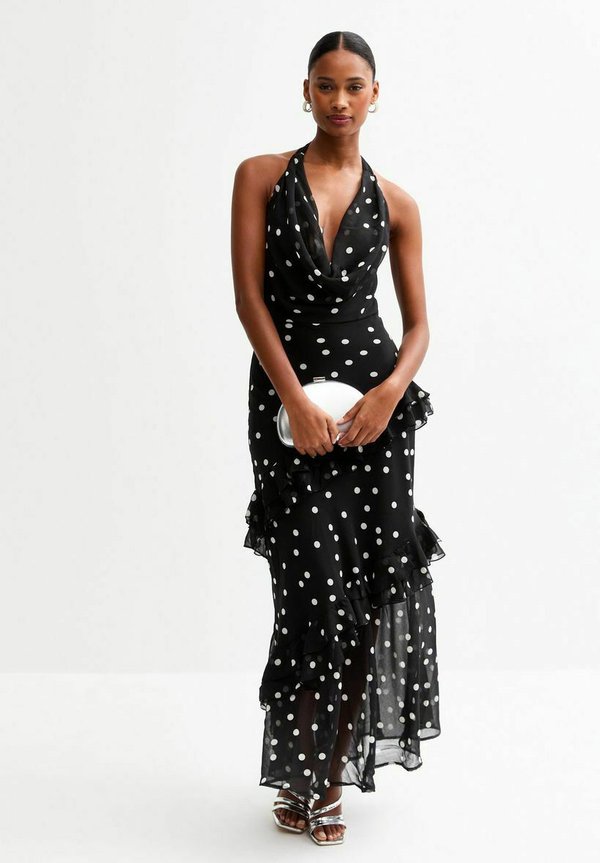POLKA DOT COWL NECK MAXI - Maxikleid