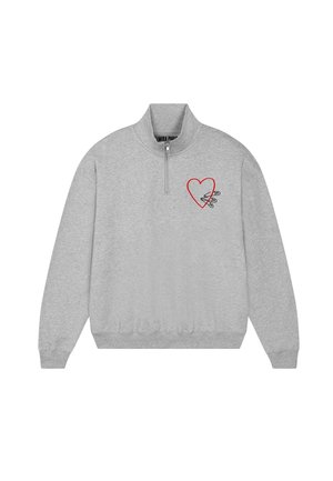 PINS EMBROIDERY SUPERHEAVY ZIPPED - Felpa - mottled grey