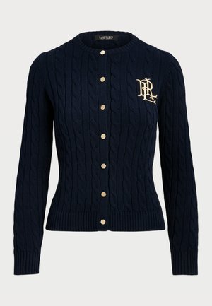 Lauren Ralph Lauren CABLE KNIT COTTON CARDIGAN - Kardiganas - navy