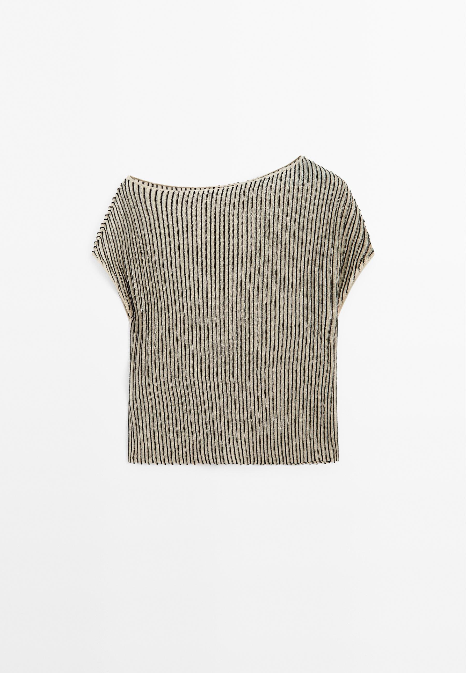売れ筋商品|||マッシモ ドゥッティ Tシャツ レディース トップス PLEATED WITH FLECKED DETAIL  - Print T-shirt - beige Massimo Dutti PLEATED WITH FLECKED DETAIL - Print T-shirt