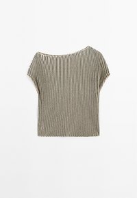 Massimo Dutti PLEATED WITH FLECKED DETAIL  - T-shirt con stampa - beige