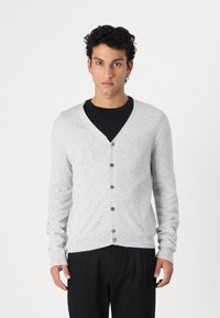 pure cashmere MEN V NECK CARDIGAN - Kardiganas - grey