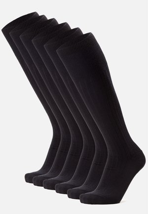 6 PACK STRETCH - Knee high socks - black