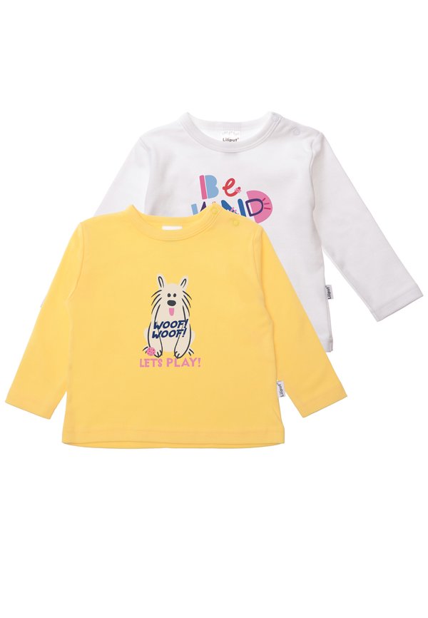 IM 2ER SET WOOF - Langarmshirt - gelb  weiss