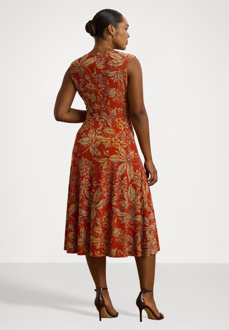Lauren Ralph Lauren Woman FLORAL TWIST-FRONT STRETCH JERSEY DRESS - Jersey  dress - red multi/red - Zalando