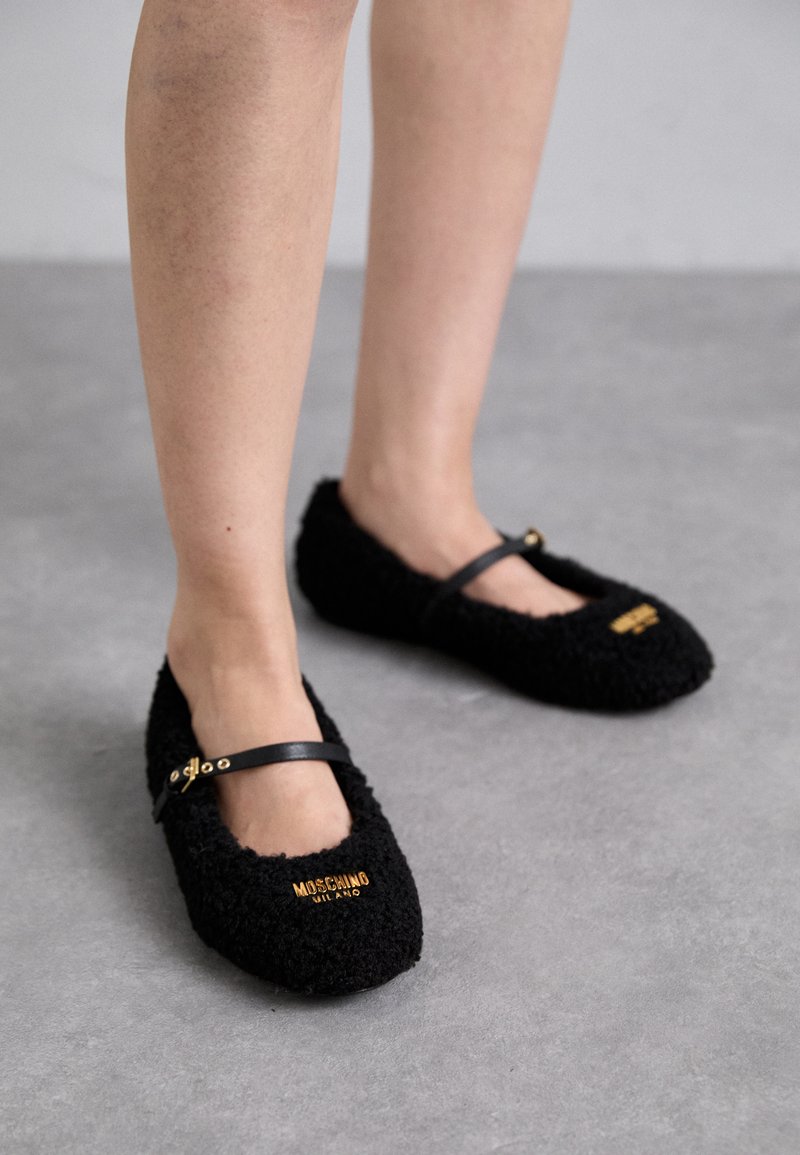 MOSCHINO Balerinke s trakom oko gležnja - nero