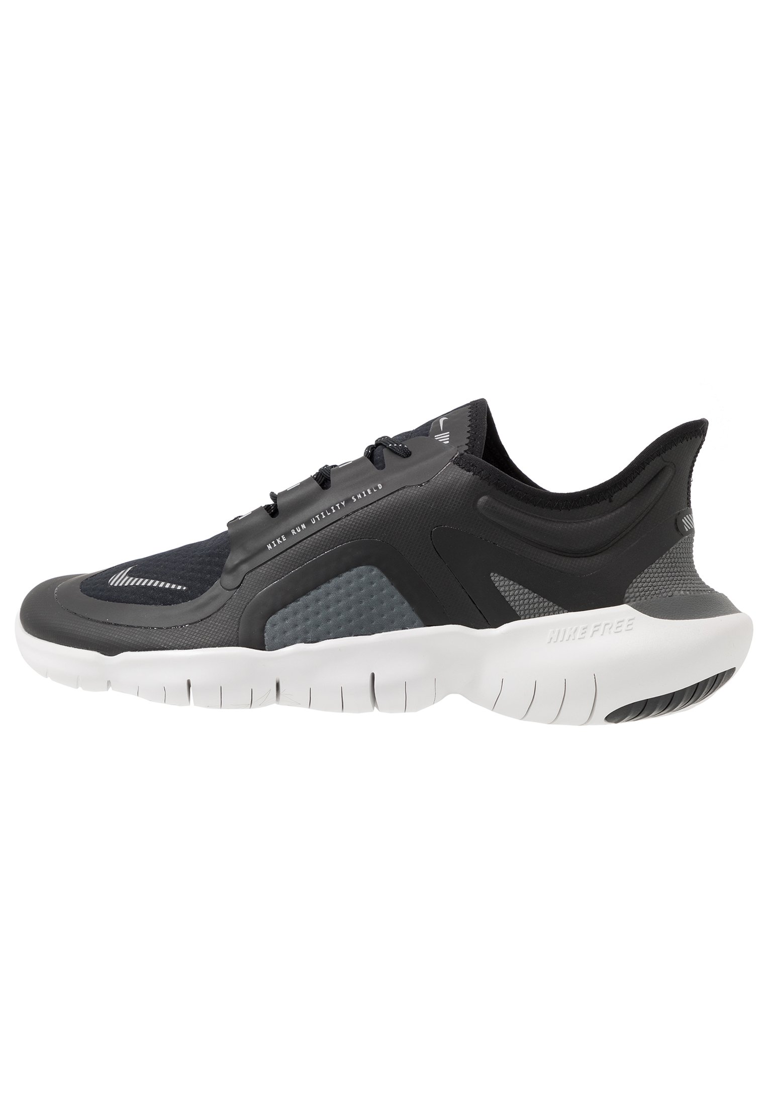 Nike Performance FREE RUN 5.0 SHIELD - Minimalist running shoes -  black/silver/cool grey/black - Zalando.co.uk