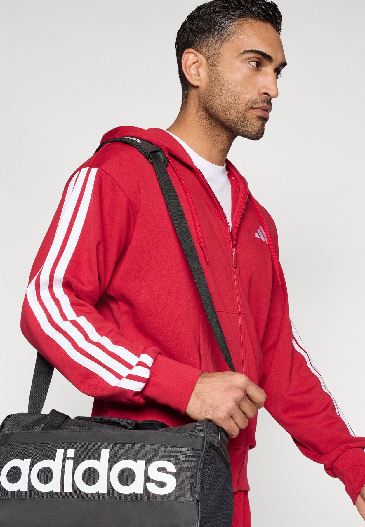 ESSENTIALS THREE STRIPES FRENCH TERRY FULLZIP