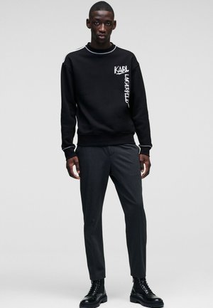 Trousers - dark grey melange
