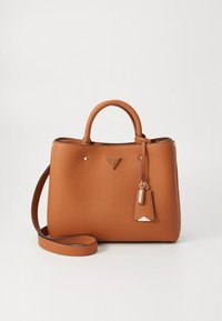 Guess MERIDIAN GIRLFRIEND SATCHEL - Mala de mão - cognac