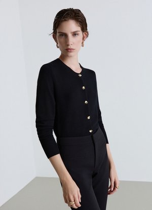 Calliope, MAGLIA TINTA UNITA - Cardigan - ultrablack
