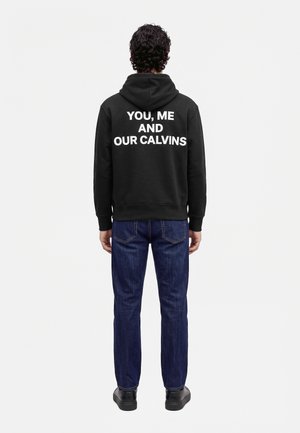 Calvin Klein Jeans, QUOTE HOODIE UNISEX - Суитшърт с качулка - black