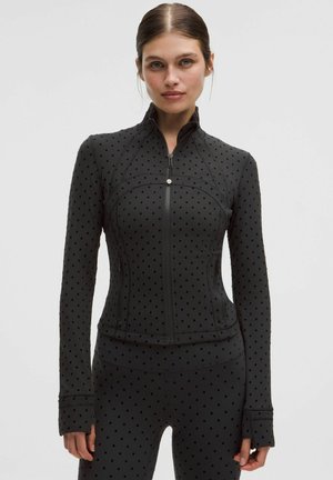 DEFINE CROPPED NULU FLOCKED - Bluză de molton cu fermoar - polka flock black