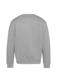 Felpa grigia con scollo a girocollo. Realizzata in morbido misto cotone, con polsini e orlo a costine. Tessuto liscio, design semplice.