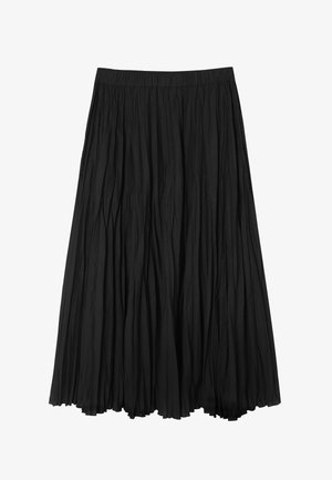 Musthave mustlõhiku midi seelik elastse vöökoha, kerge kangaga ja voolava siluetiga.