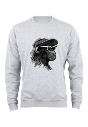 Cotton Prime COOL MONKEY MIT BRILLE - Sweatshirt - grau melange