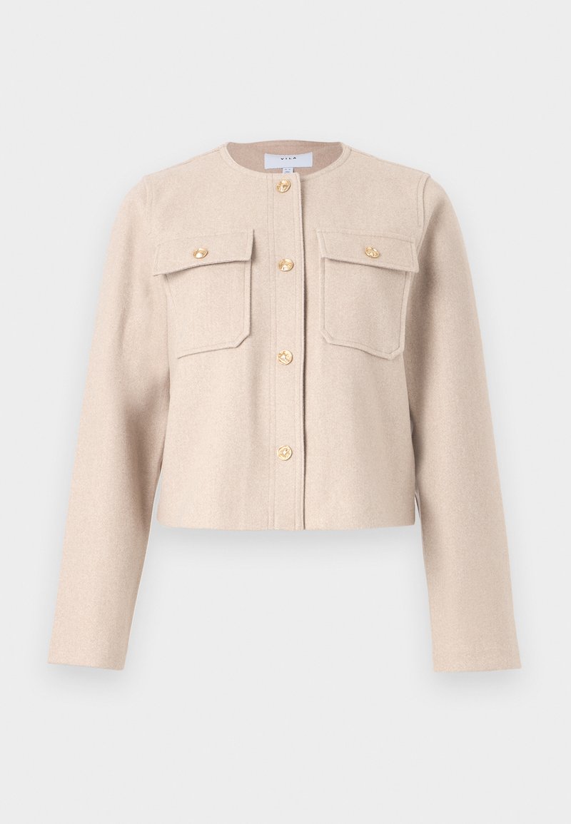 VILA VISOLO O NECK - Veste légère - natural melange/beige - ZALANDO.FR
