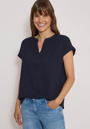 Cecil, DROPPED SHOULDER BLUSENSHIRT MIT STRUKTUR - Blouse - urban dark blue