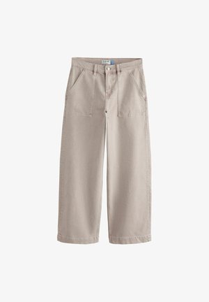 Next, PETITE FIT - UTILITY WIDE LEG JEANS - Wide Leg - stone