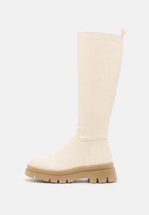VEGAN MACKENZIE COMBAT TALL GUSSET BOOT - Botas - ecru