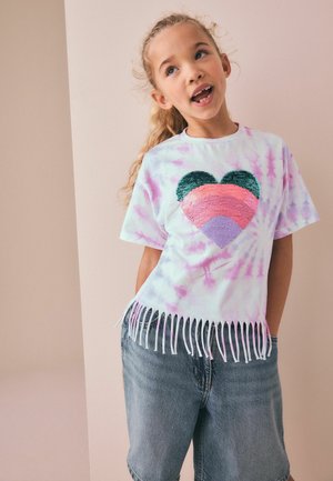 Next, REGULAR FIT - SEQUIN FRINGE T-SHIRT  . - Tričko s potlačou - pink tie-dye