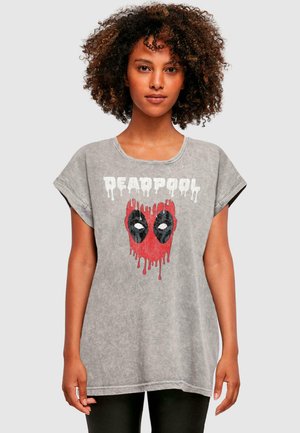 DEADPOOL - DRIPPING HEAD - Print T-shirt - grey black