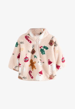 Next, HALF POPPER - Fleece trui - beige christmas