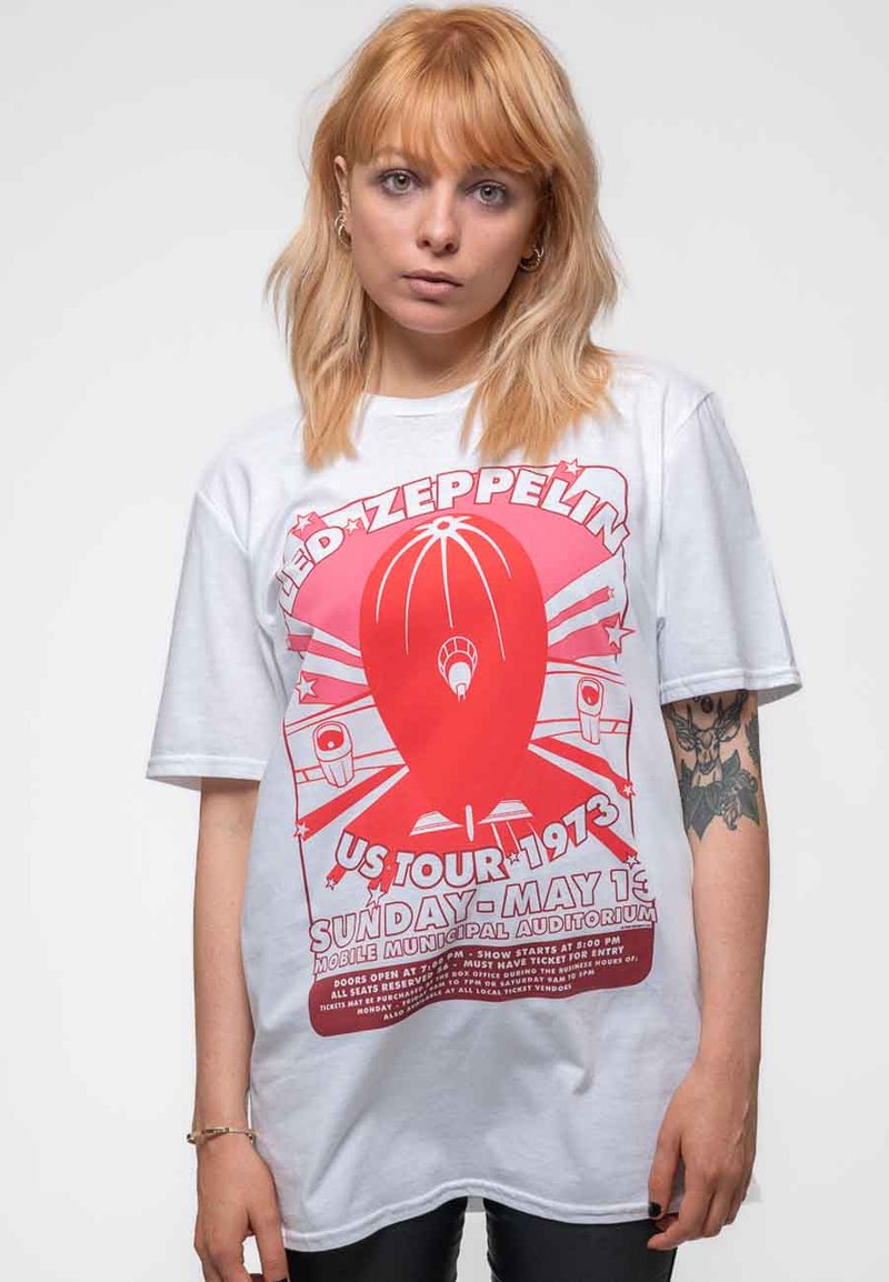 Paradiso Clothing LED ZEPPELIN MOBILE MUNICIPAL - Print T-shirt - white