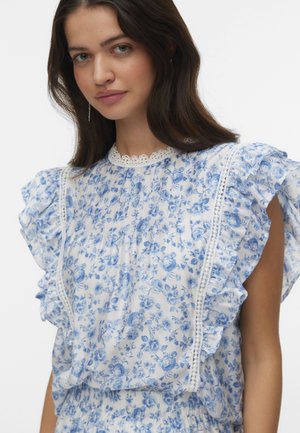 Vero Moda, BLISS - Blouse - snow white/blue