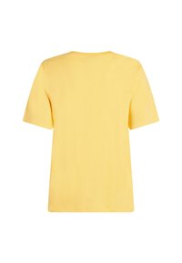 Korte mouwen, ronde hals t-shirt in felgeel, gemaakt van katoen. Vriendelijke textuur met een ontspannen snit. Geen zichtbare branding of patronen.