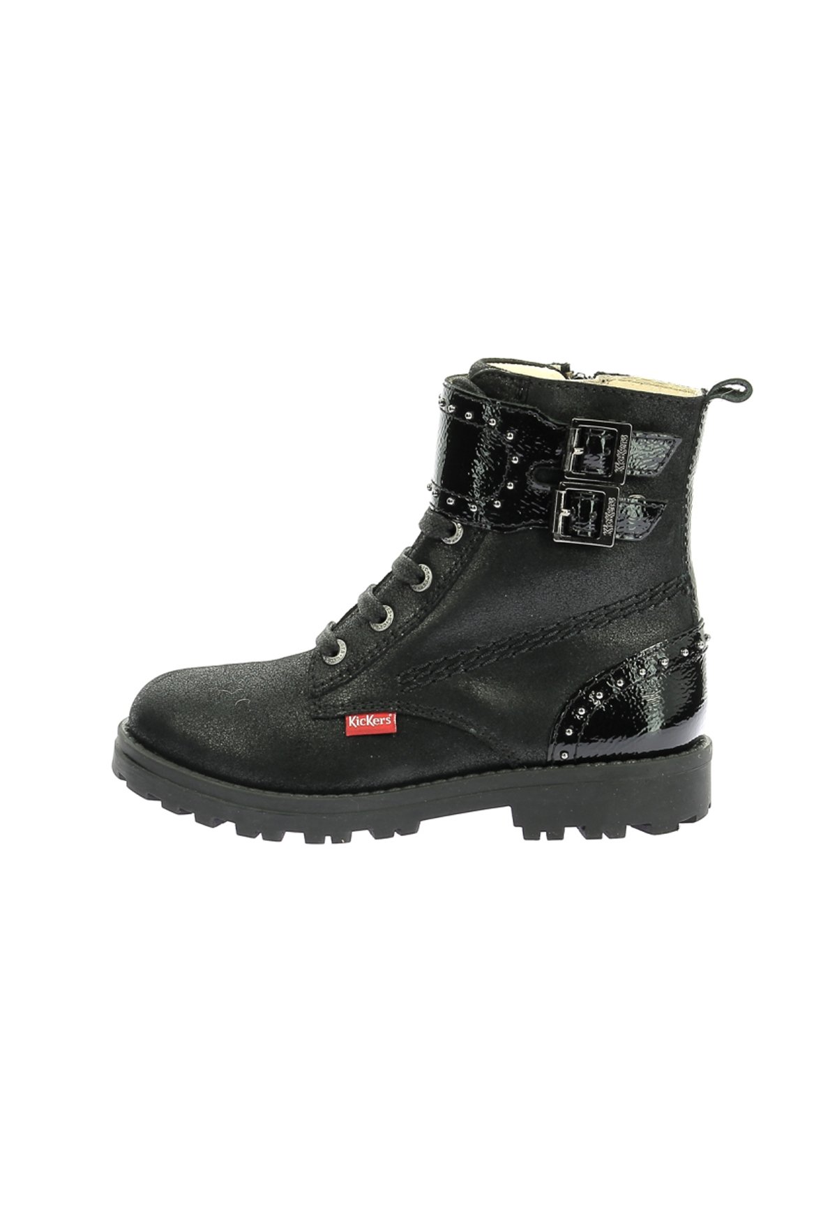 Bottes Kickers Grooky Pour Fille – Cuir Souple – Fermeture éclair – Semelle Caoutchouc – Tige Cheville