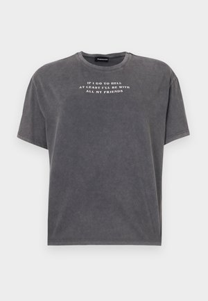 Even&Odd TONIA TEE - T-Shirt print - black